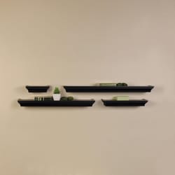 Melannco 5.12 in. H X 4.33 in. L Black Wood Ledge Shelf Set