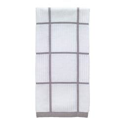 T-Fal Solid and Check Parquet Kitchen Towel, Two Pack, Gray