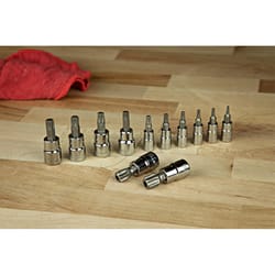 Crescent 1/4 in. X 1/4 and 3/8 in. drive SAE 6 Point Torx Bit Socket Set 12 pc