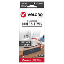 VELCRO Brand Micro Nylon Mountable Cable Sleeve 12 in. L 2 pk