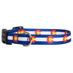 Up Country Blue Colorado Flag Nylon Dog Collar Small