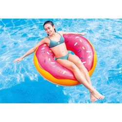 Intex Pink Vinyl Inflatable Frosted Donut Pool Float