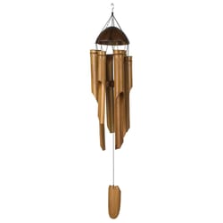 Woodstock Chimes Brown Bamboo 36 in. Half Coconut Wind Chime