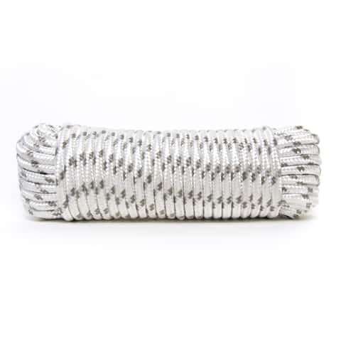 Ace 1/2 in. D X 50 in. L Gray/White Diamond Braided Poly Rope Ace 1/2 in. D X 50 in. L Gray/White Diamond Braided Poly Rope