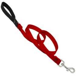 LupinePet Basic Solids Red Red Nylon Dog Leash
