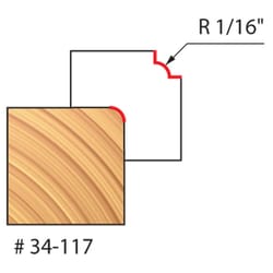 Freud 5/8 in. D X 1/16 in. X 2-1/2 in. L Carbide Rounding Over Router Bit