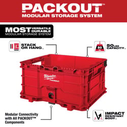 Milwaukee Packout 9.9 in. H X 18.6 in. W X 15.3 in. D Stackable Crate