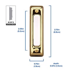 Heath Zenith Polished Brass Plastic Wired Pushbutton Doorbell