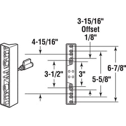 Prime-Line Push-In Sliding Door Keyed Lock, 1 in., Diecast and