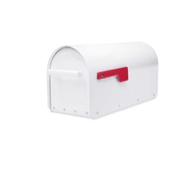 Architectural Mailboxes Sequoia Modern Galvanized Steel Post Mount White Mailbox