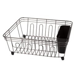 OGGI 14 in. L X 13 in. W X 6 in. H Black Metal Dish Drainer