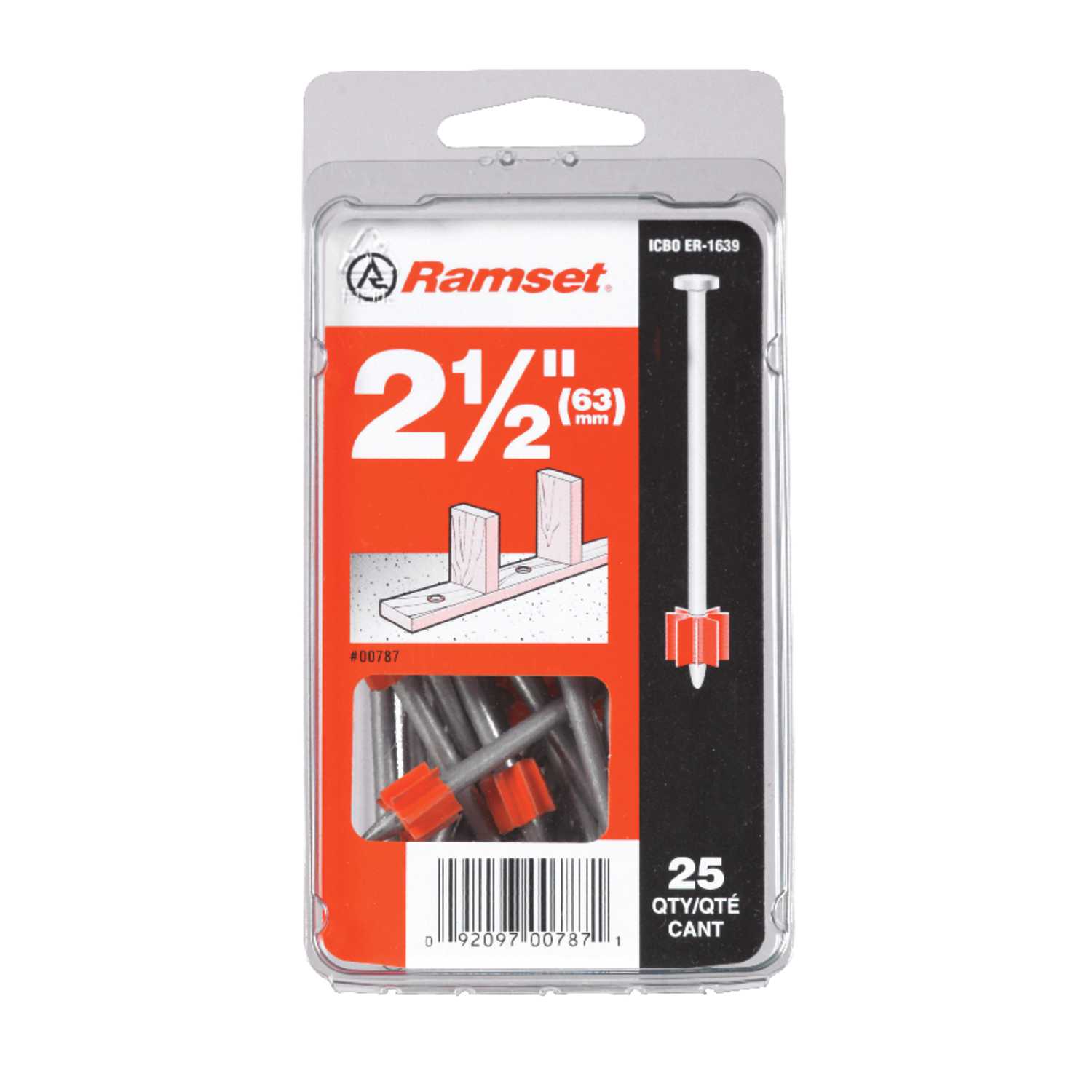 Ramset 0.3 in. Dia. x 21/2 in. L Steel Hollow Head Anchor Bolts 25 pk