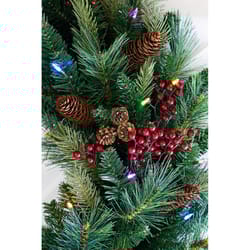 Celestial Lights 14 in. D X 72 ft. L LED Prelit Warm White Cone & Berry Garland