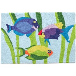 Jellybean 20 in. W X 30 in. L Multi-Color Colorful Tropical Fish Polyester Accent Rug