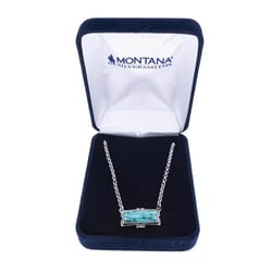 Montana Silversmiths Women's Looking Glass Rectangle Turquoise Necklace Brass Water Resistant