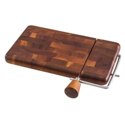 Totally Bamboo 9.5 in. L X 5.68 in. W X 1 in. Acacia Wood Cheese Board with Slicer