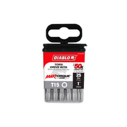 Diablo Torx #15 X 1 in. L Driver Bit Black Oxide 25 pk