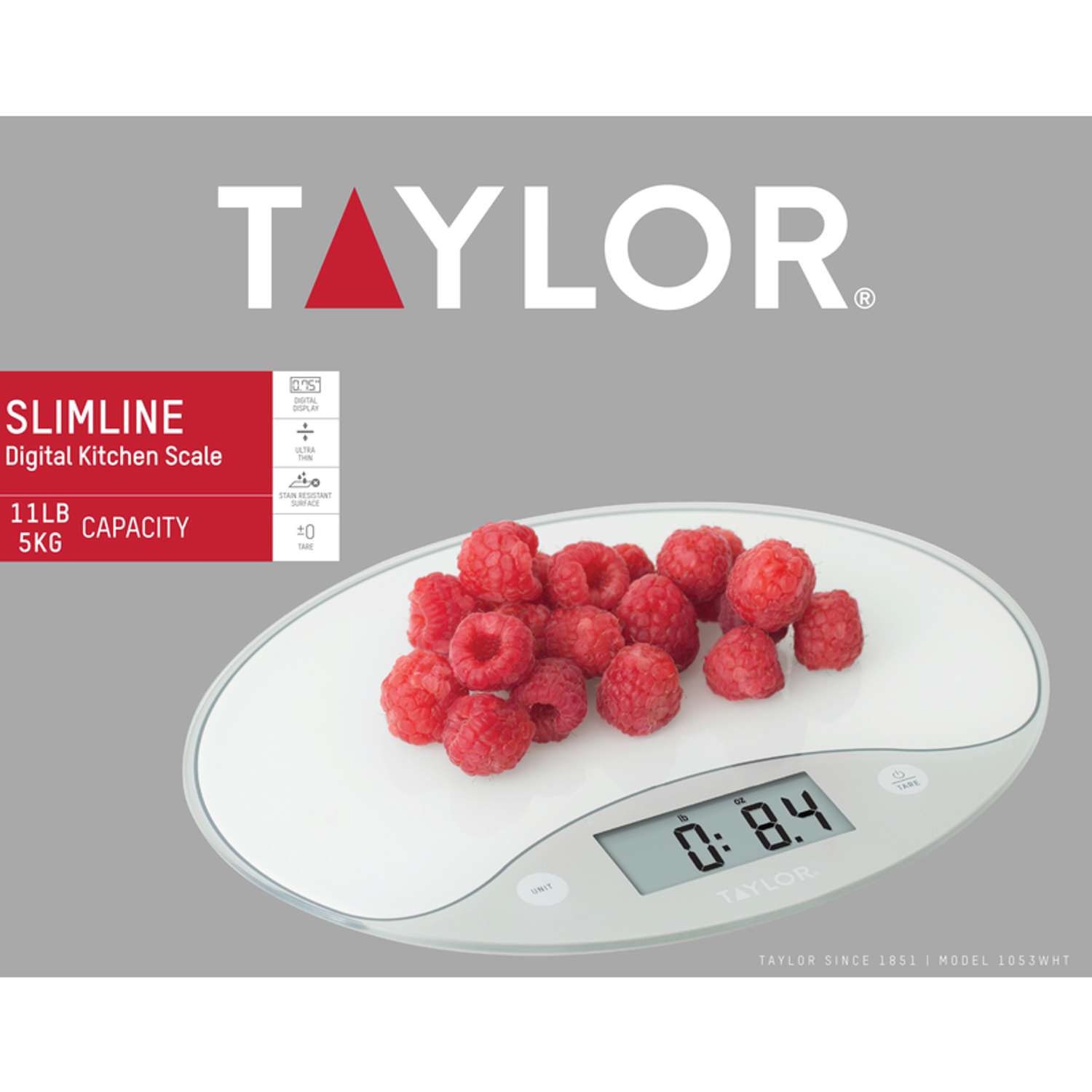Taylor White Digital Kitchen Scale 11 Pound