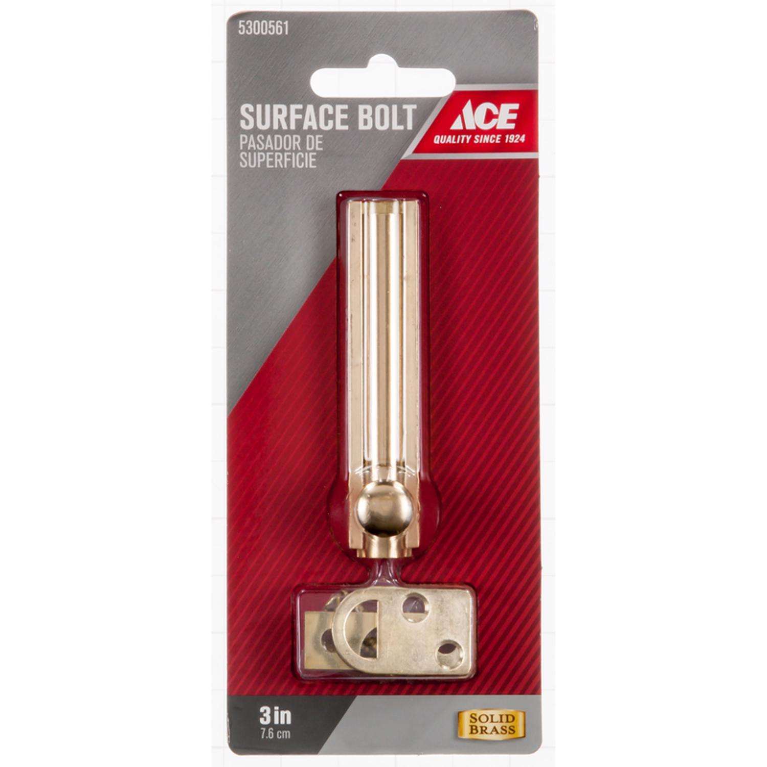 Ace Bright Brass Brass Surface Bolt Ace Hardware