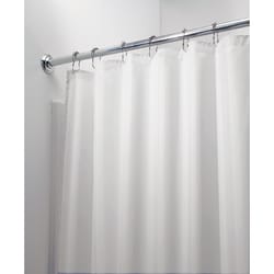 iDesign White Polyester Solid Shower Curtain Liner