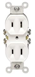 Leviton 15 amps 125 V Duplex White Outlet 1-15R 1 pk