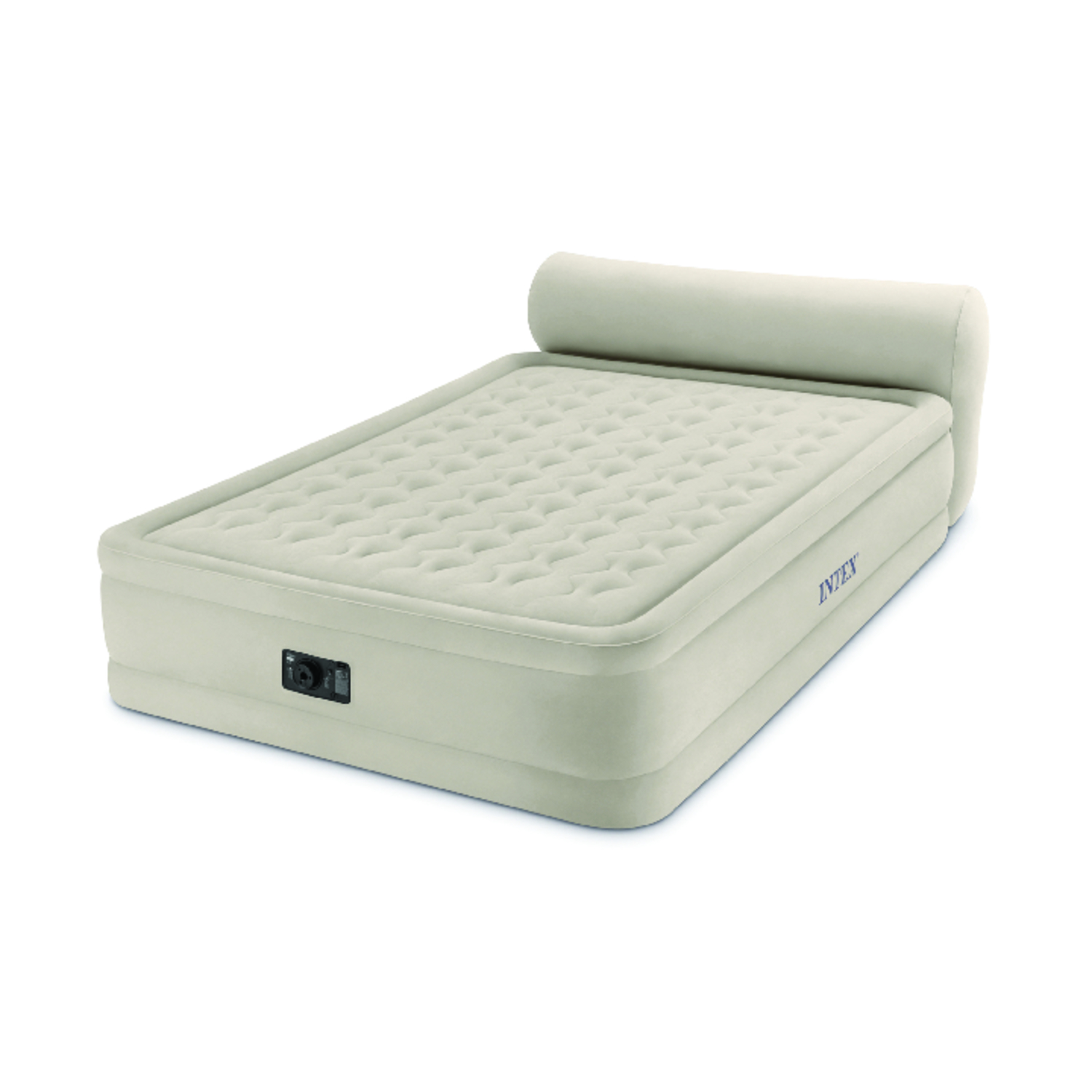 Intex Queen Ultra Plush Elevated DuraBeam Airbed with Built-In Pump & Headboard