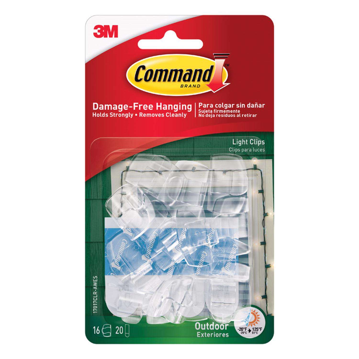 3M Command Small Plastic Light Clips 0.5 in. L 16 pk Ace Hardware