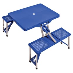 Oniva Portable Plastic Blue 54 in. Rectangle Foldable Picnic Table