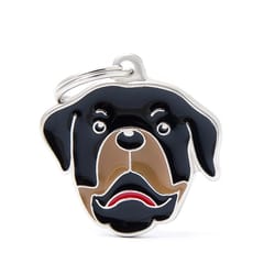 MyFamily Friends Black Rottweiler Metal Dog Pet Tags Medium