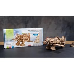 UGears Mad Hornet Airplane Mechanical Model Kit Tan 354 pc