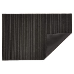 Chilewich 24 in. W X 72 in. L Black Stripe PVC Vinyl Runner Rug