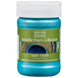 Modern Masters Satin Glacier Blue Water-Based Metallic Paint Exterior and Interior 6 oz