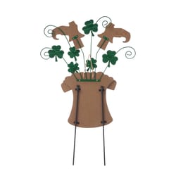 Glitzhome Happy St. Patrick's Day Yard Stake Iron/MDF 1 pc