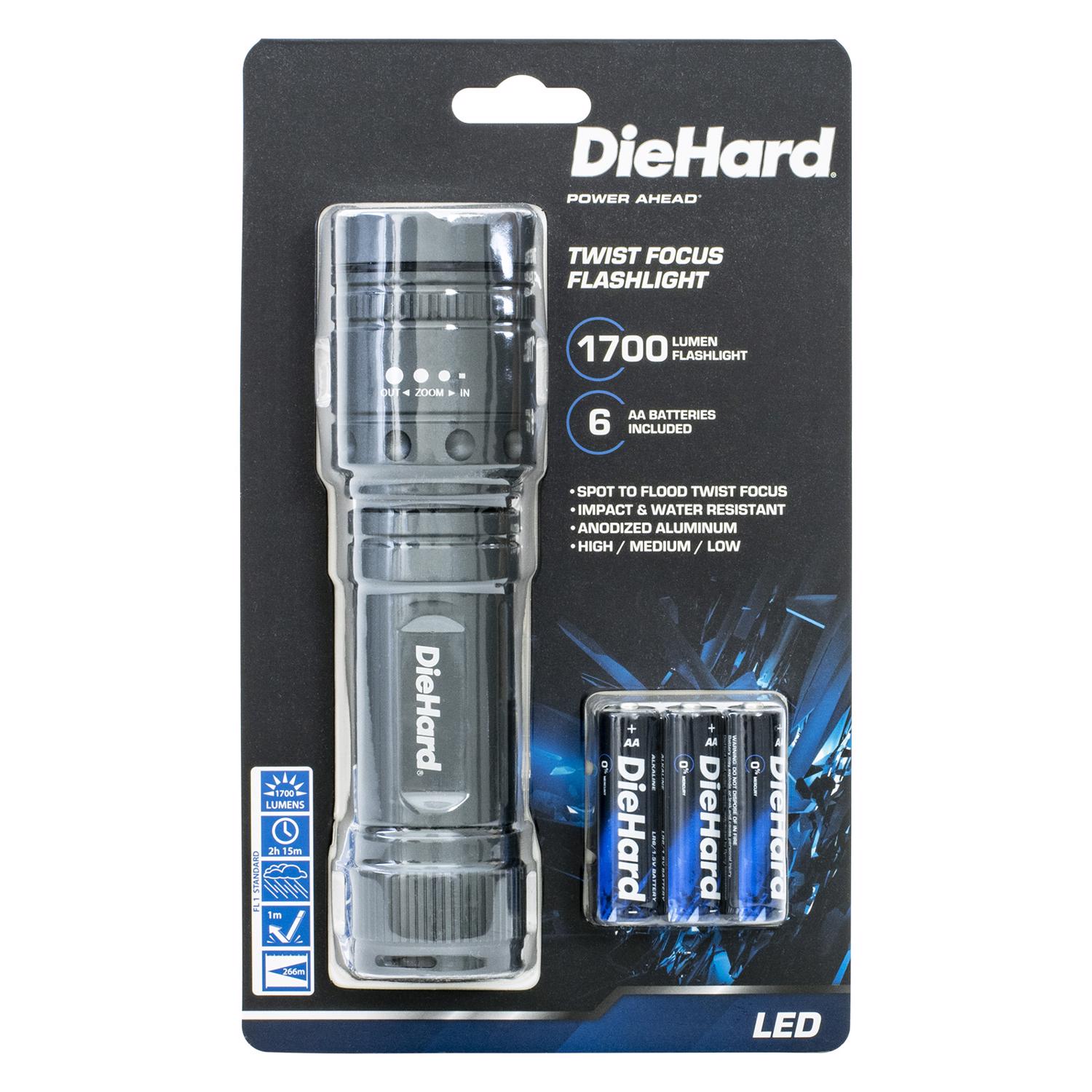 Photos - Torch Die Hard Dorcy DieHard 1700 lm Gray LED Flashlight AA Battery 41-6123 