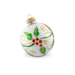 Krebs Red/White Holiday Greenery/Holly Ornaments