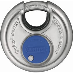 ABUS Diskus 2-23/64th in. H X 2-3/8 in. W Stainless Steel 4-Pin Cylinder Disk Padlock