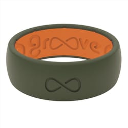 Groove Life Men's Edge Round Green/Orange Ring Silicone Water Resistant Size 11