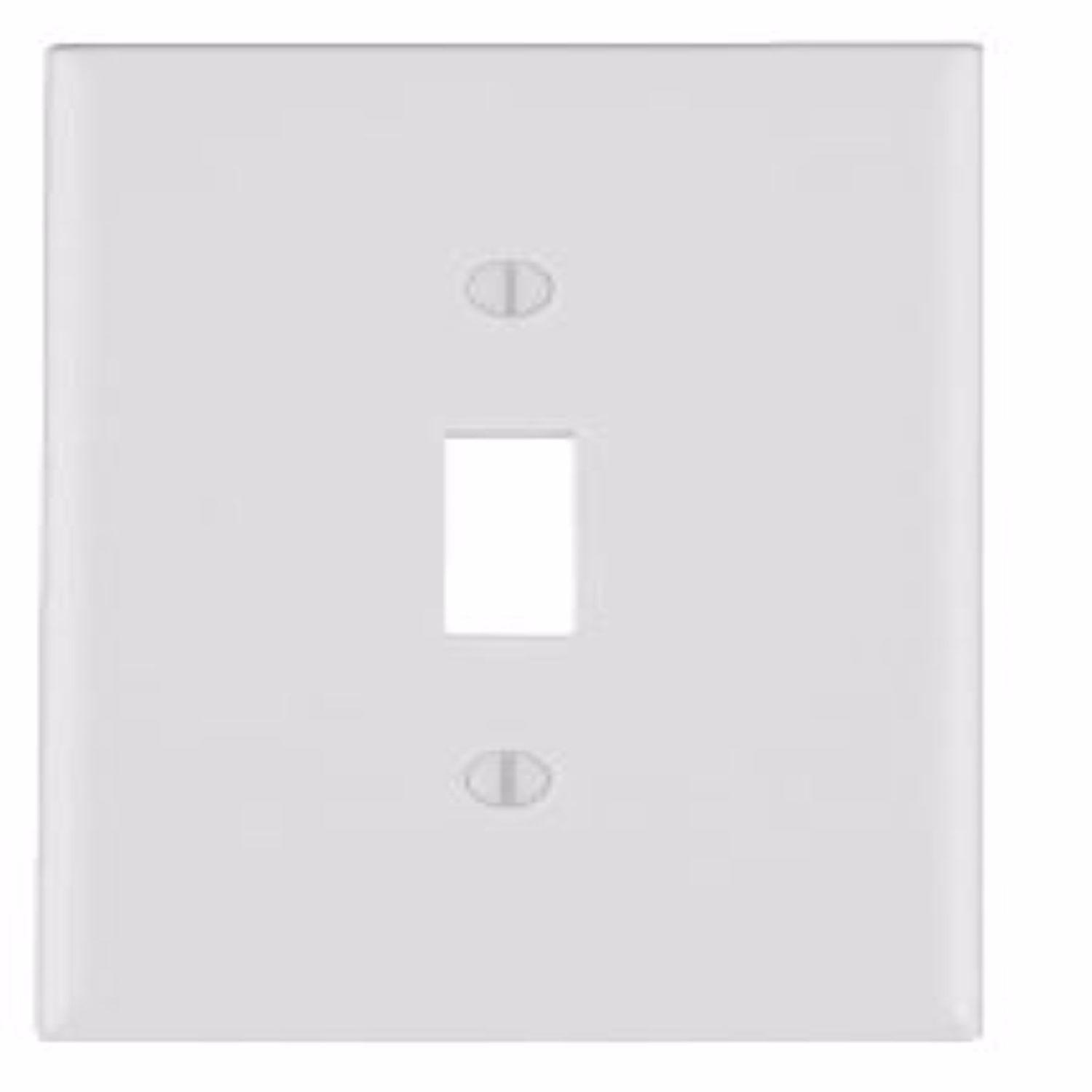 Leviton Antimicrobial Powder Coated White 1 gang Thermoset Plastic Toggle Wall Plate 1 pk