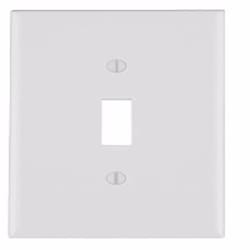 Leviton Antimicrobial Powder Coated White 1 gang Thermoset Plastic Toggle Wall Plate 1 pk