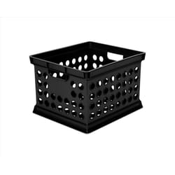 Sterilite Black Crate 10.62 in. H X 15.62 in. W X 13.75 in. D Stackable