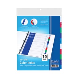 Bazic Products Multicolored Binder Dividers 10 pk
