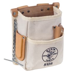 Klein Tools 2.5 in. W X 8-1/2 in. H Canvas/Leather Tool Pouch 5 pocket Brown 1 pc