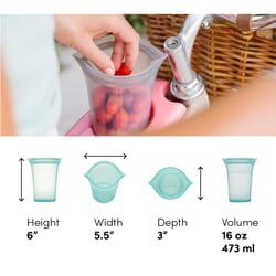 Zip Top 16 oz Gray Storage Cup 1 pk