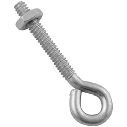 National Hardware 3/16 in. X 2 in. L Zinc-Plated Steel Eyebolt Nut Included