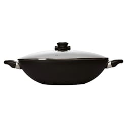 Swiss Diamond Cast Aluminum Wok 14 in. 6.3 qt Black