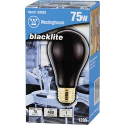 Westinghouse 75 W A19 A-Line Incandescent Bulb E26 (Medium) Black Light 1 pk