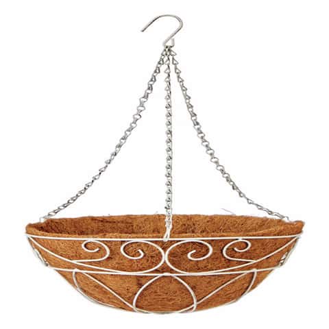 Panacea Steel Hanging Basket White Panacea Steel Hanging Basket White