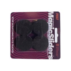 Magic Sliders Felt Self Adhesive Protective Pad Brown Round 1.5 in. W X 1.5 in. L 8 pk