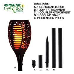 Shawshank LEDz Black Ceramic 12-36 in. Round Garden Torch 1 pc