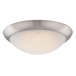 Westinghouse 3.5 in. H X 11 in. W X 11 in. L Brushed Nickel White Ceiling Light